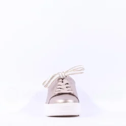 Women Gabor Keystone Platform Lace Trainer - Metallic Leather