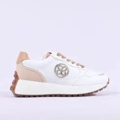 Women Tommy Bowe Ladies Kirshe Waffle Trainer - White Beige