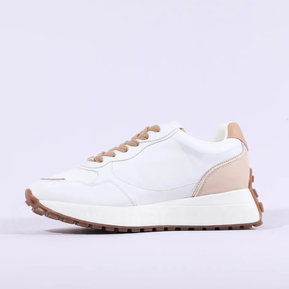 Women Tommy Bowe Ladies Kirshe Waffle Trainer - White Beige