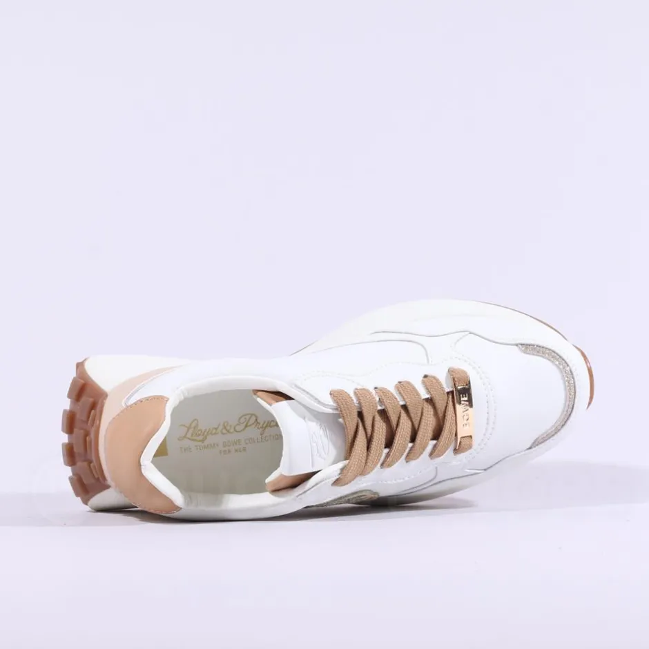 Women Tommy Bowe Ladies Kirshe Waffle Trainer - White Beige
