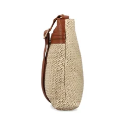 Rieker Knitted Front Zip Crossbody - Beige Tan