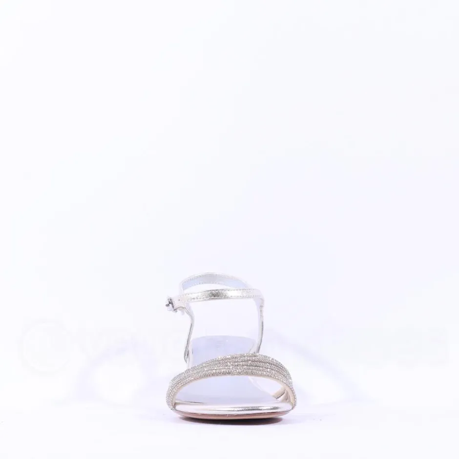 Women Tamaris Koli Strappy Low Block Heel Sand - Silver