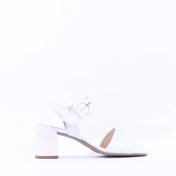 Women Gabor Kooky Block Heel Slingback Sandal - White Leather