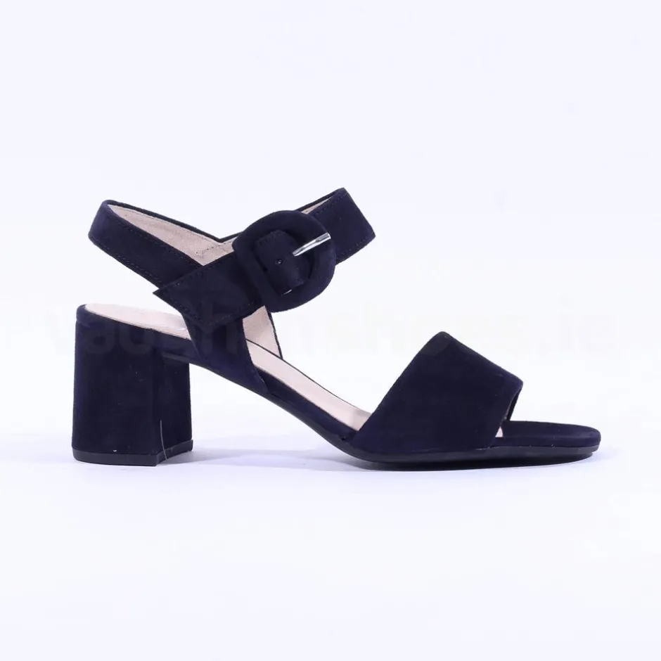 Women Gabor Kooky Block Heel Slingback Sandal - Navy Suede