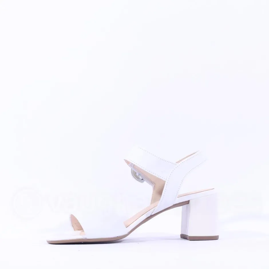 Women Gabor Kooky Block Heel Slingback Sandal - White Leather
