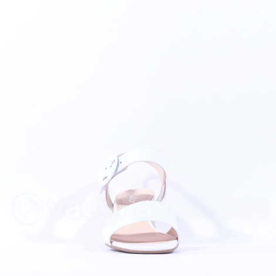Women Gabor Kooky Block Heel Slingback Sandal - White Leather