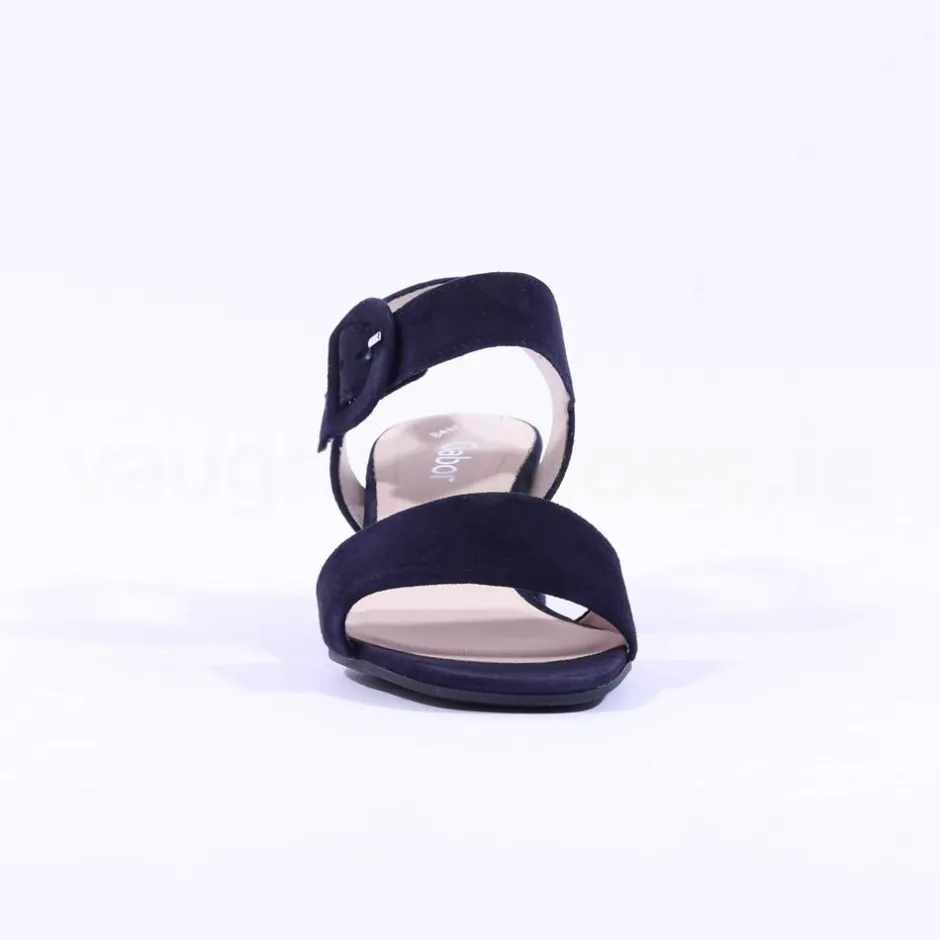 Women Gabor Kooky Block Heel Slingback Sandal - Navy Suede