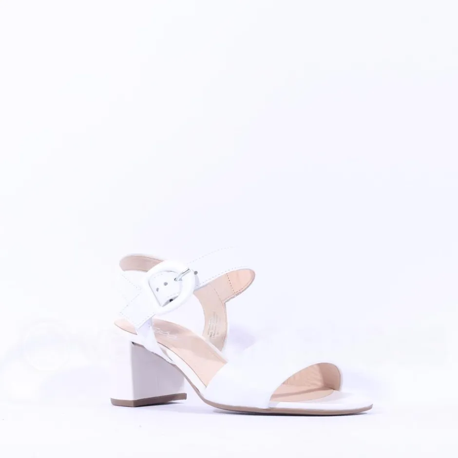 Women Gabor Kooky Block Heel Slingback Sandal - White Leather