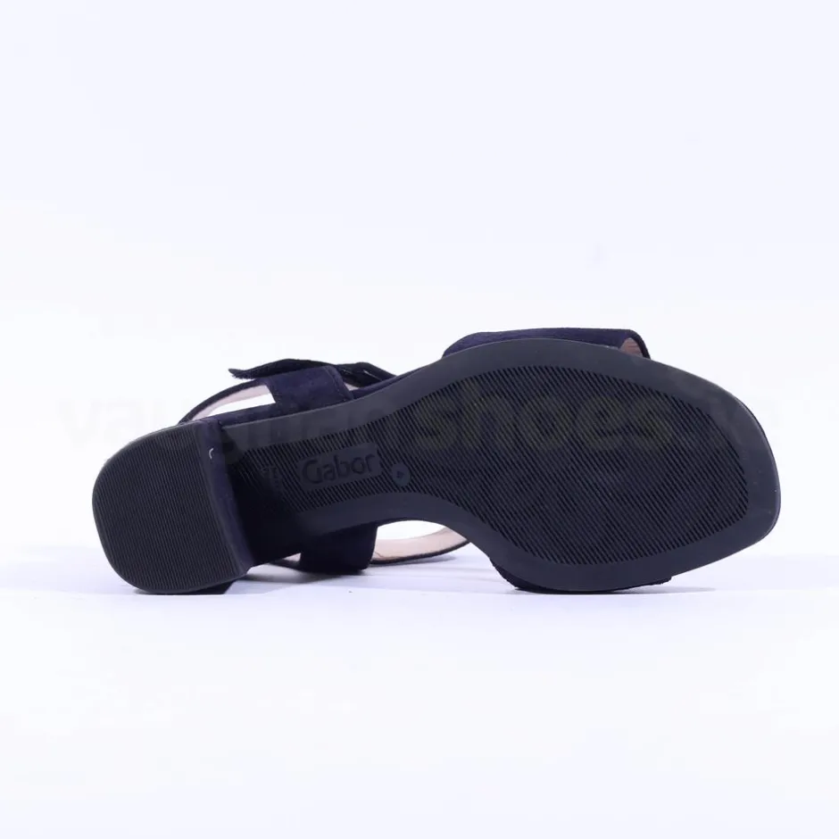 Women Gabor Kooky Block Heel Slingback Sandal - Navy Suede