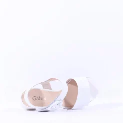 Women Gabor Kooky Block Heel Slingback Sandal - White Leather