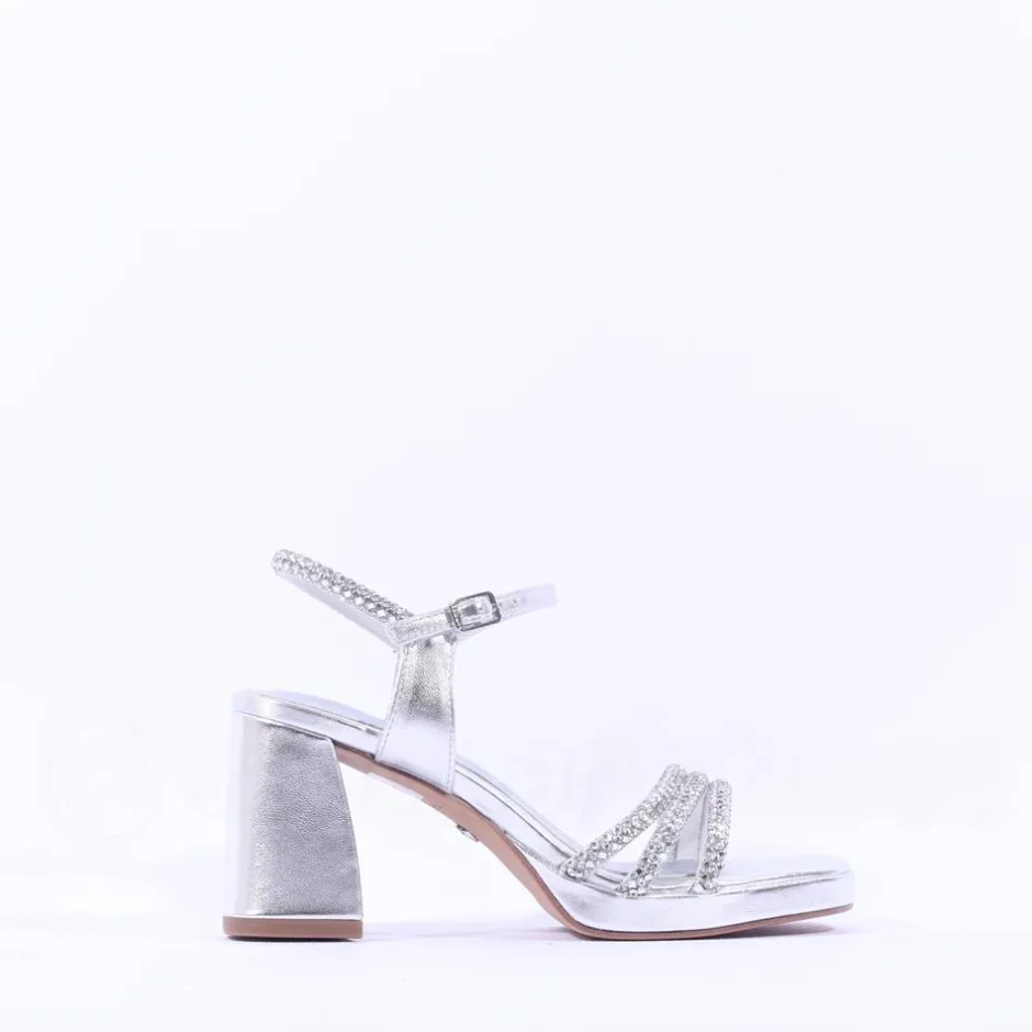 Women Tamaris Koreyoshi Platform Block Sandal - Silver Sparkle