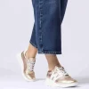 Women Wonders Kyoto Wedge Bungee Lace Trainer - Gold Combination