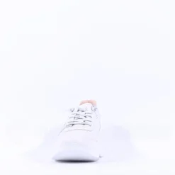 Women Wonders Kyoto Wedge Bungee Lace Trainer - White Silver