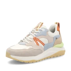 Women Rieker Laced Casual Fabric Trainer - Pastel Multi