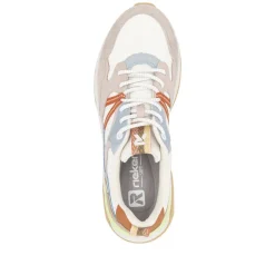 Women Rieker Laced Casual Fabric Trainer - Pastel Multi