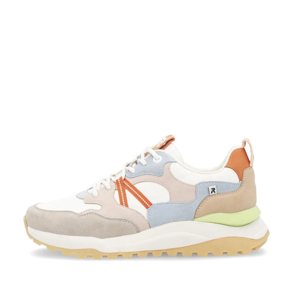 Women Rieker Laced Casual Fabric Trainer - Pastel Multi