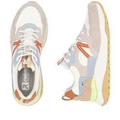 Women Rieker Laced Casual Fabric Trainer - Pastel Multi