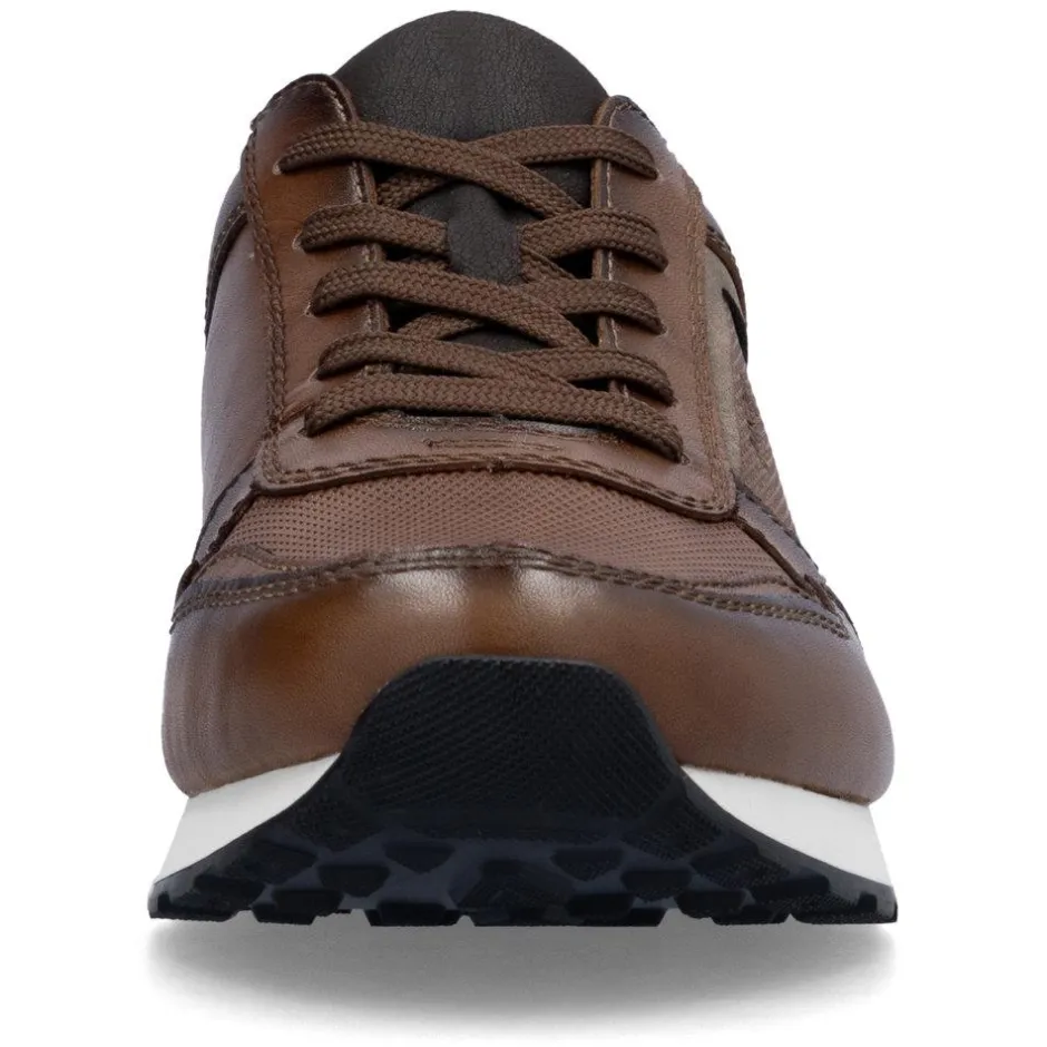 Rieker Men Laced Casual Trainer - Brown Leather