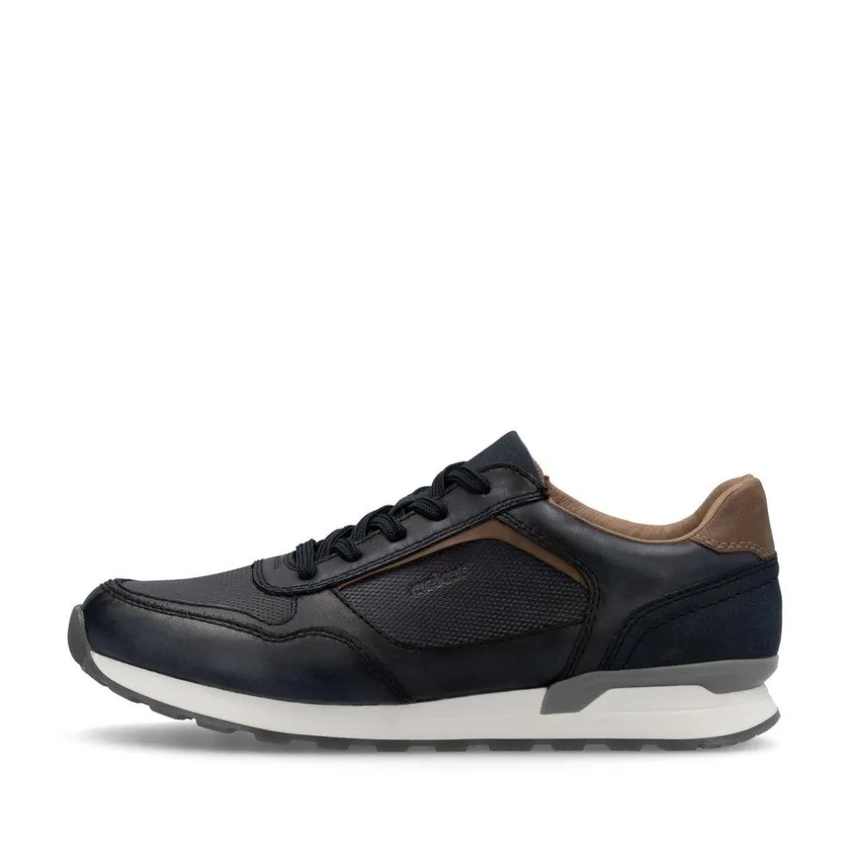 Rieker Men Laced Casual Trainer - Navy Leather