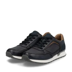 Rieker Men Laced Casual Trainer - Navy Leather