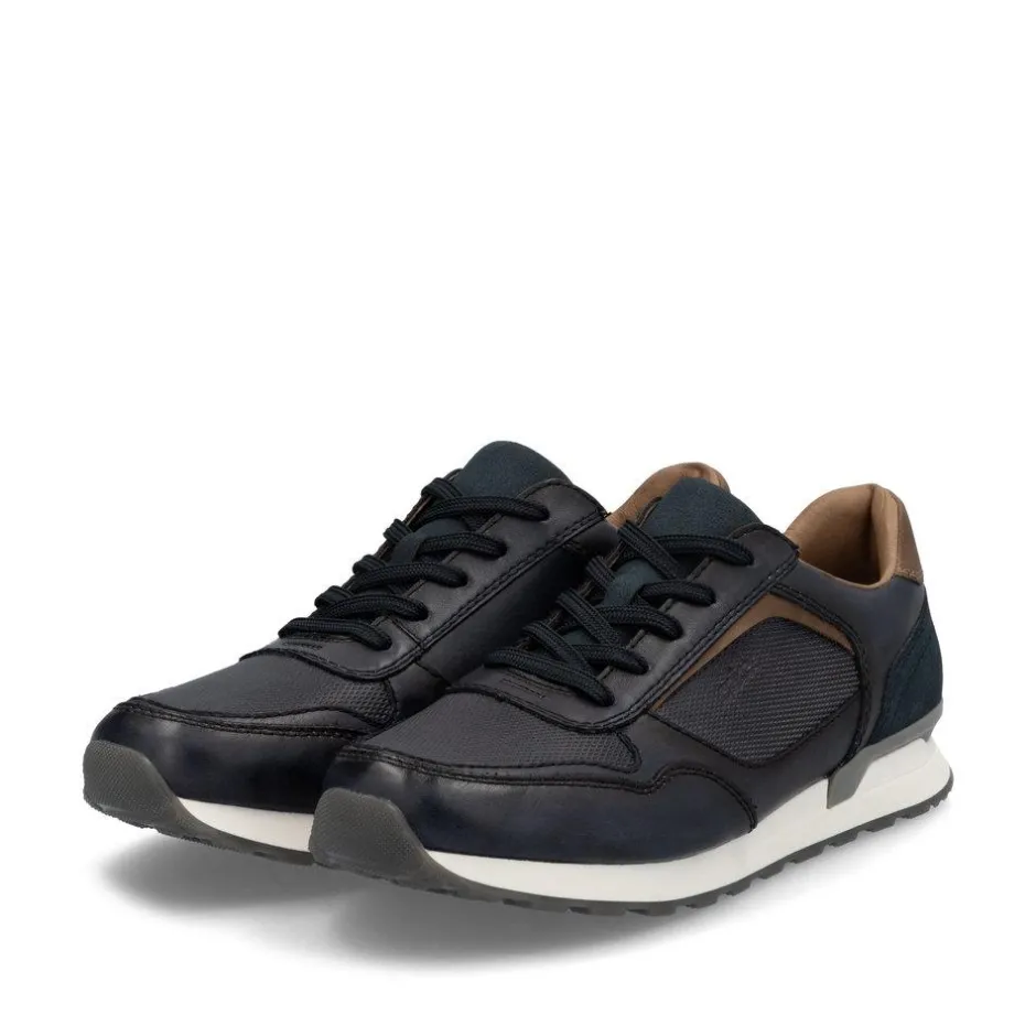 Rieker Men Laced Casual Trainer - Navy Leather