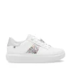 Women Rieker Laced Platform May Trainer - White Silver