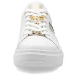 Women Rieker Laced Platform May Trainer - White Gold