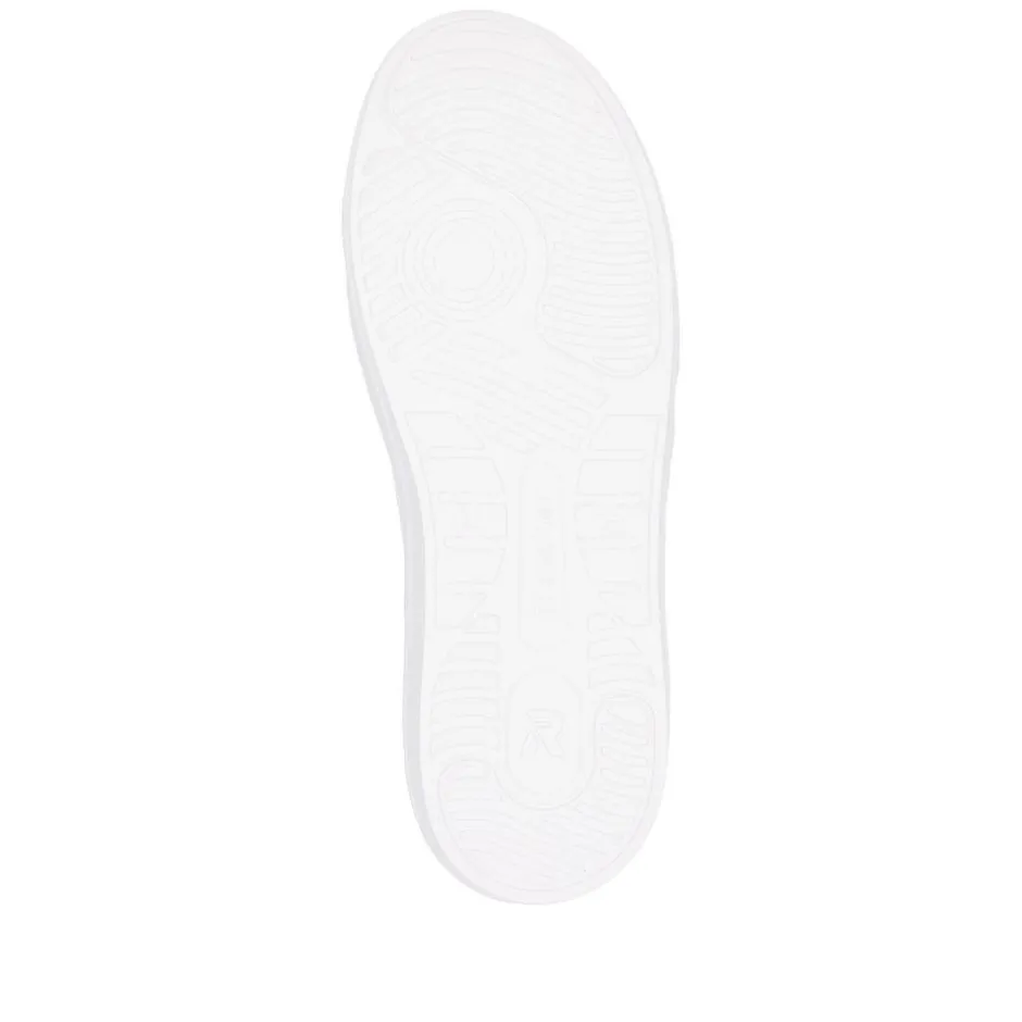 Women Rieker Laced Platform May Trainer - White Silver