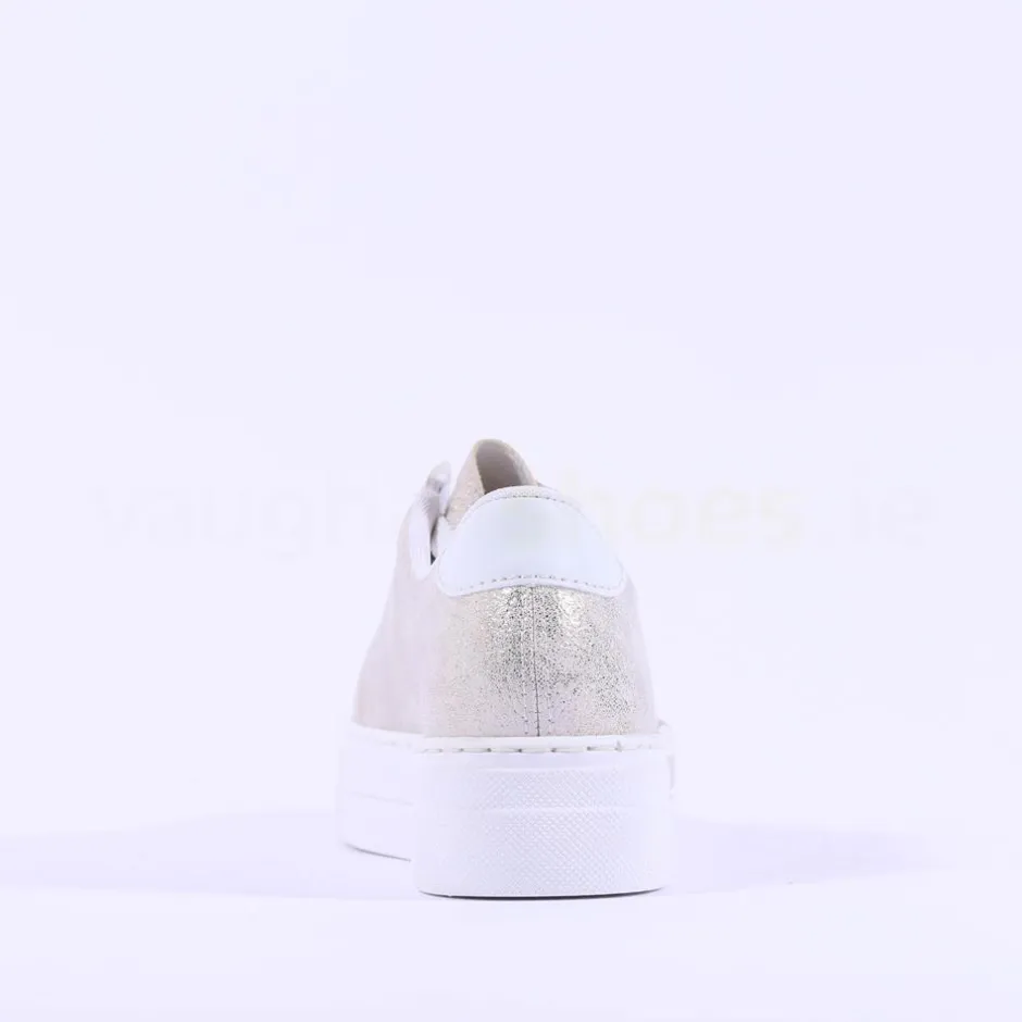 Women Rieker Laced Platform Trainer - Metallic