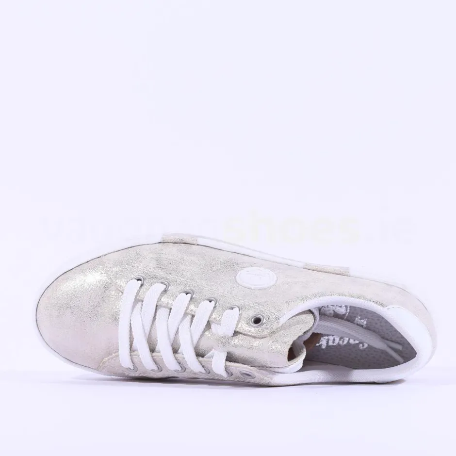 Women Rieker Laced Platform Trainer - Metallic