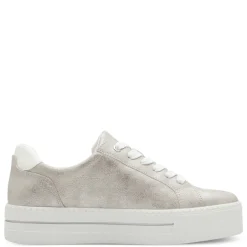Women Jana Laced Platform Trainer Side Zip - Silver