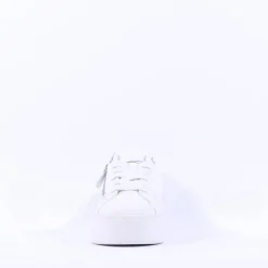 Women Jana Laced Platform Trainer Side Zip - White Silver