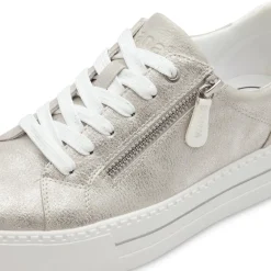 Women Jana Laced Platform Trainer Side Zip - Silver