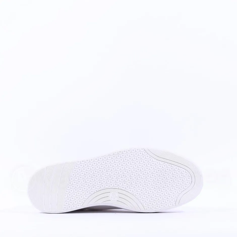 Women Jana Laced Platform Trainer Side Zip - White Silver