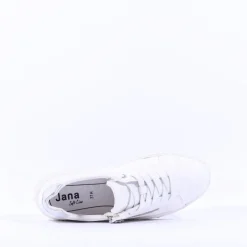 Women Jana Laced Platform Trainer Side Zip - White Silver