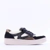 Women Remonte Laced Print Detail Trainer - Beige Black