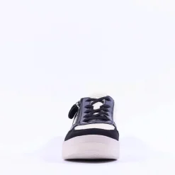 Women Remonte Laced Print Detail Trainer - Beige Black