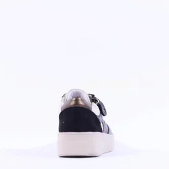 Women Remonte Laced Print Detail Trainer - Beige Black