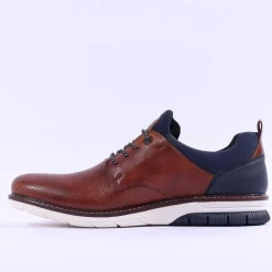 Rieker Men Laced Shoe - Brown Leather