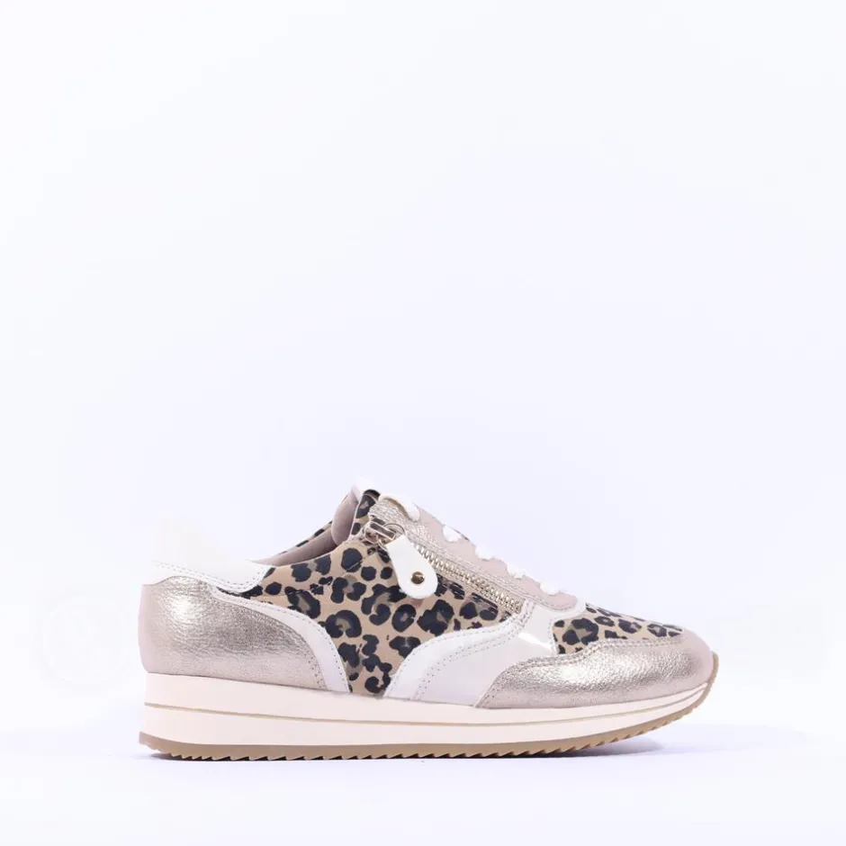Women Jana Laced Shoe With Side Zip - Leopard Combi