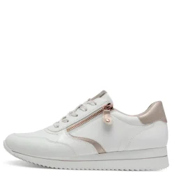 Women Jana Laced Shoe With Side Zip - White Rose Gold