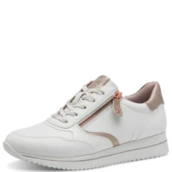 Women Jana Laced Shoe With Side Zip - White Rose Gold