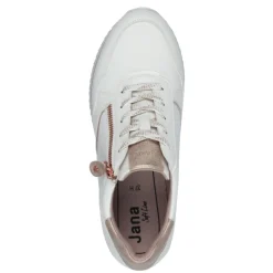 Women Jana Laced Shoe With Side Zip - White Rose Gold