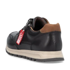 Rieker Men Laced Shoe With Side Zip - Black Tan