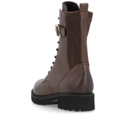 Women Remonte Laced Stretch Ankle Boot - Brown Leather