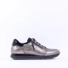 Women Tamaris Laced Trainer With Side Zip - Pewter