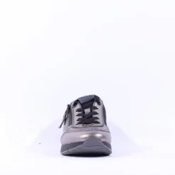 Women Tamaris Laced Trainer With Side Zip - Pewter