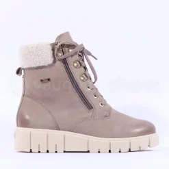 Women Caprice Laced Wool Cuff Tex Boot Sidezip - Mud Nubuck