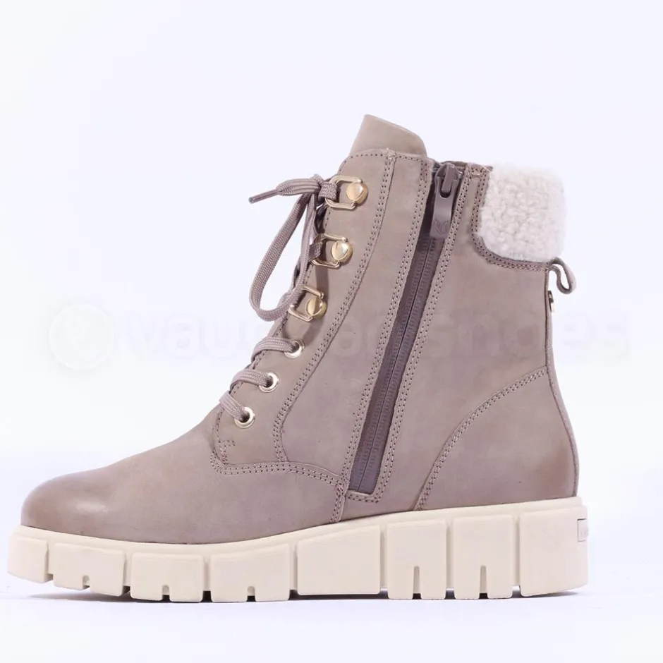 Women Caprice Laced Wool Cuff Tex Boot Sidezip - Mud Nubuck