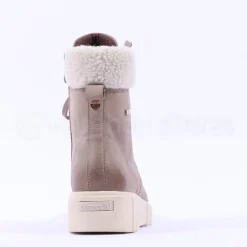 Women Caprice Laced Wool Cuff Tex Boot Sidezip - Mud Nubuck